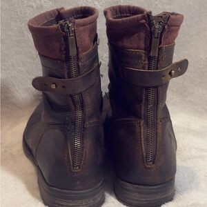 ALDO Mcgary Antique Brown Leather Boots with Rear Zipper